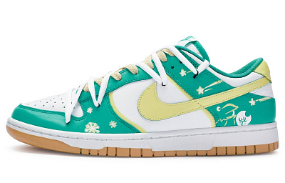 Nike Dunk 811 Manufacture Christmas Shooting Stars Low-Top Skateboard Shoes Men's Green Yellow White