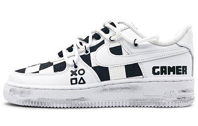 Nike Air Force 1 Low-Top Skateboard Shoes Men's Black White