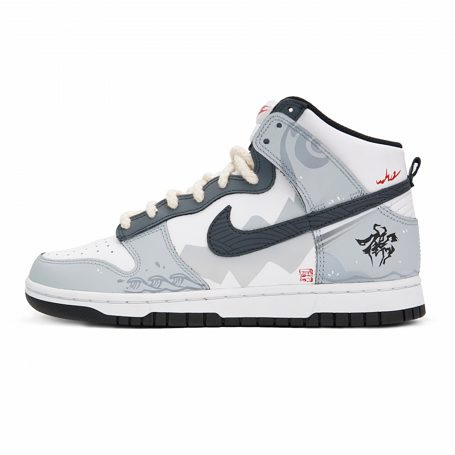 Nike Dunk High Top Vintage Casual Skateboard Shoes Women's Gray White купить в интернет-магазине Yoocart с быстрой доставкой по России.