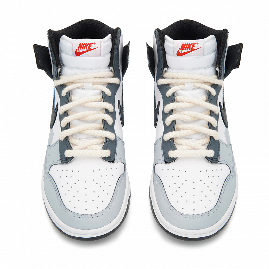 Nike Dunk High Top Vintage Casual Skateboard Shoes Women's Gray White купить в интернет-магазине Yoocart с быстрой доставкой по России.