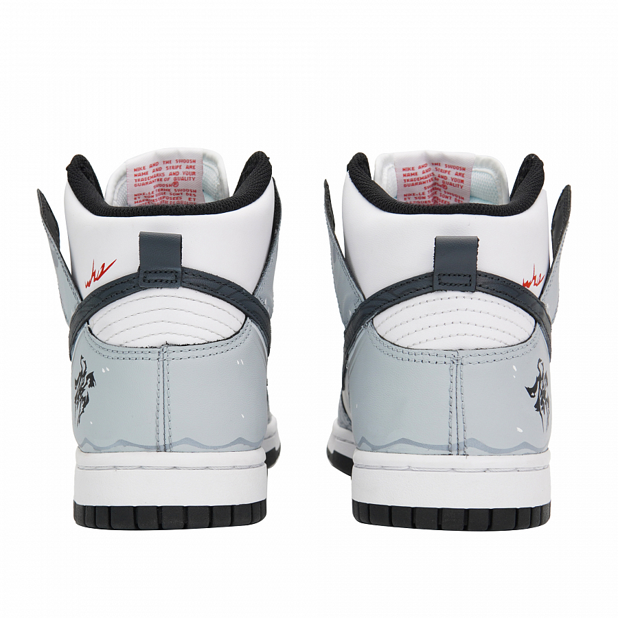 Nike Dunk High Top Vintage Casual Skateboard Shoes Women's Gray White купить в интернет-магазине Yoocart с быстрой доставкой по России.