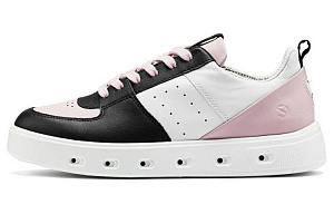 Ecco Low-Top Skateboard Shoes Women's Black Pink