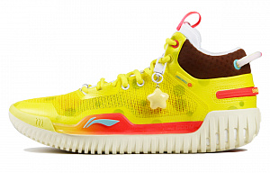 LiNing Badfive 3 Cushioning Anti-Slip And Wear-Resistant Mid-Top Basketball Shoes Men's Yellow Pink 1 2724881