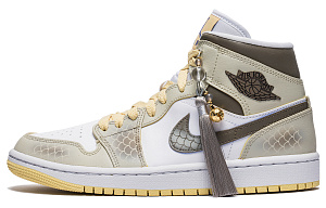 Jordan Air Jordan 1 Mid Top Vintage Basketball Shoes Women's White 1 2724926