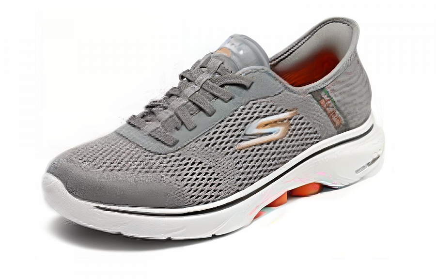 Skechers GO WALK 7 Penetration Technology Wear resistant And Lightweight Low top Casual Shoes Men's Gray Orange купить в интернет-магазине Yoocart с быстрой доставкой по России.