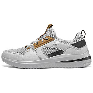 Skechers Delson 3.0 Cushioned Wear-Resistant Breathable Rebound Low-Top Casual Shoes Men's Gray