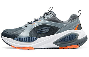 Skechers Cushioning Wear-Resistant Rebound Low-Top Casual Running Shoes Men's Gray