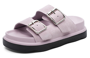 Dickies Rubber Sole Leather Patchwork Slide Slippers Women's Light Pink 1 2729016