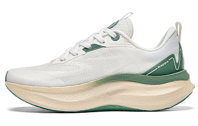 Kappa Abrasion Resistant Slip Resistant Low Top Running Shoes Unisex White Green