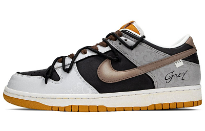 Nike Dunk Low-Top Skateboard Shoes Men's Black Brown