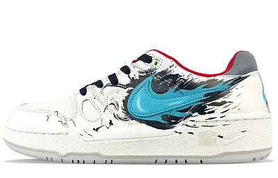 Nike Full Force Anti-Slip Wear-Resistant Low-Top Skateboard Shoes Men's White Blue