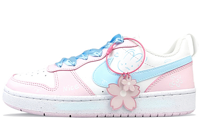 Nike Court Borough Low-Top Skateboard Shoes Women's Pink White