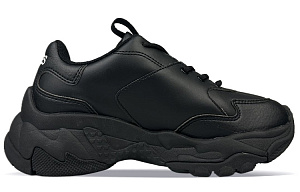 MLB Big Ball Chunky Wear-Resistant Height Increasing Low-Top Chunky Sneakers Unisex Black Purple 1 2734975