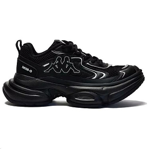 Kappa Non-slip Wear-resistant Shock Absorption Low-Top Chunky Sneakers Women's Black 1 2735087