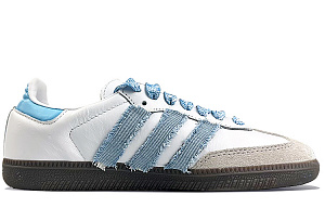 Adidas Originals Samba Slip-Resistant Cushioning Wear-Resistant Lightweight Low-Top Skateboard Shoes Unisex White Blue 1 2735409