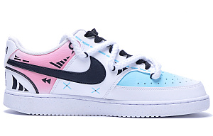 Nike Court Vision 1 Abrasion-Resistant Low-Top Skateboard Shoes Women's Blue Pink 1 2736305