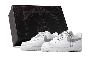 Nike Air Force 1 Low-Top Skateboard Shoes Women's White Gray