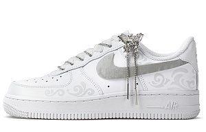 Nike Air Force 1 Low-Top Skateboard Shoes Women's White Gray 1 2737421