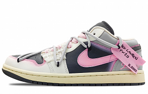 Jordan Air Jordan 1 Durable Breathable Low-Top Vintage Basketball Shoes Women's Black Pink 1 2737491