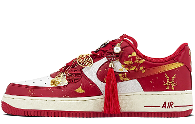 Nike Air Force 1 Low-Top Skateboard Shoes Unisex White Red