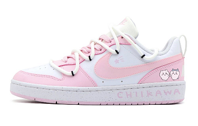 Nike Court Borough Wear-Resistant Low-Top Skateboard Shoes GS Cherry Blossom Pink