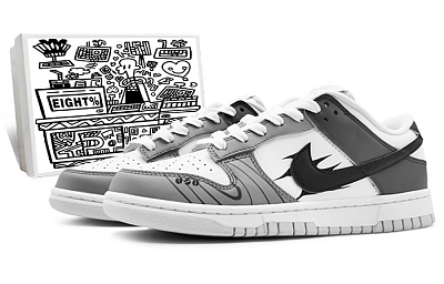 Nike Dunk Low 'Pure Platinum' EIGHT% Slip-Resistant Cushioning Low-Top Skateboard Shoes Men's Gray White