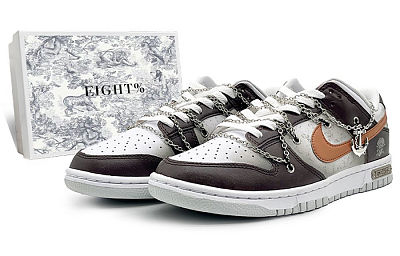 Nike Dunk 'Pure Platinum' Anti-Slip Wear-Resistant Low-Top Skateboard Shoes Men's White Brown