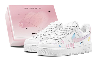 Nike Air Force 1 Low LE Summer Travel Anti Slip Wear Resistant Low Top Skateboard Shoes GS Blue Pink