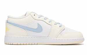 Jordan Air Jordan 1 Slip Resistant Abrasion Resistant Low top Vintage Basketball Shoes GS Yellow Blue 1 2740173