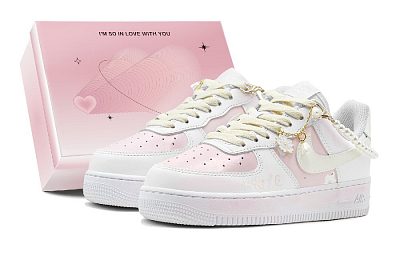 Nike Air Force 1 Skateboard Shoes Women's Low-Top White/Pink