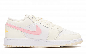 JORDAN Air JORDAN 1 Vintage Basketball Shoes Women's Low-Top White Pink 1 2740273