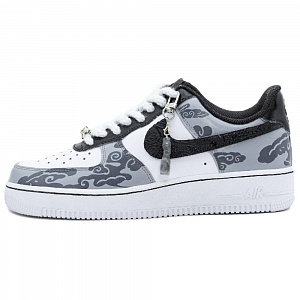 Nike Air Force 1 Dragon Treading On Auspicious Clouds Anti-Slip Wear-Resistant Low-Top Skateboard Shoes Men's Gray