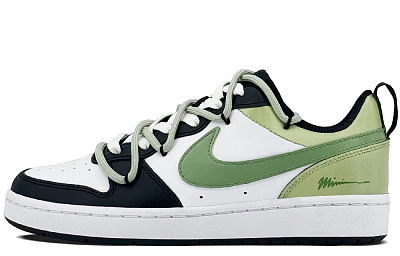 Nike Court Borough Skateboard Shoes Women's Low-Top Black/Green White