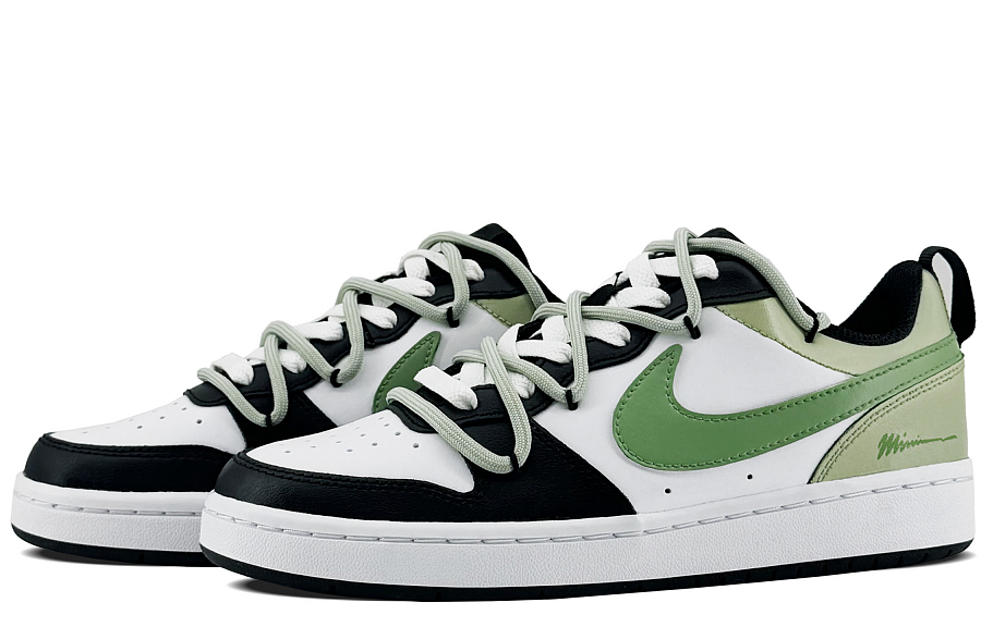 Nike Court Borough Skateboard Shoes Women's Low-Top Black/Green White купить в интернет-магазине Yoocart с быстрой доставкой по России.
