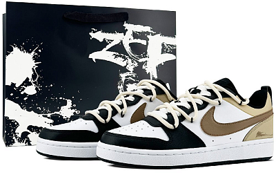 Nike Court Borough Low 2 Anti-Slip Wear-Resistant Low-Top Skateboard Shoes GS Light Khaki