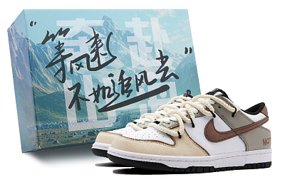 Nike Dunk Retro Anti Slip Wear Resistant Low Top Skateboard Shoes Unisex Gray Brown