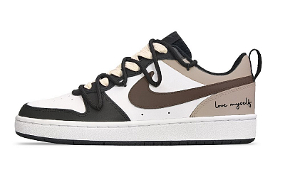 Nike Court Borough Low Puppy Fragment Low Top Skateboard Shoes GS Black Brown