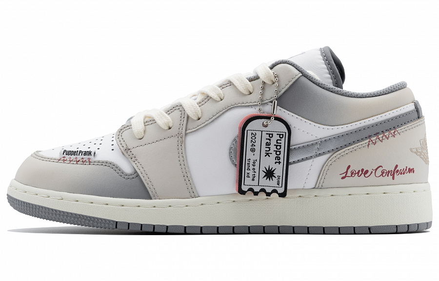 Jordan Air Jordan 1 Cushioning Anti-Slip And Wear-Resistant Mid-Top Vintage Basketball Shoes GS Beige Gray купить в интернет-магазине Yoocart с быстрой доставкой по России.