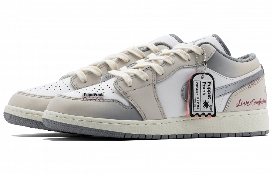 Jordan Air Jordan 1 Cushioning Anti-Slip And Wear-Resistant Mid-Top Vintage Basketball Shoes GS Beige Gray купить в интернет-магазине Yoocart с быстрой доставкой по России.