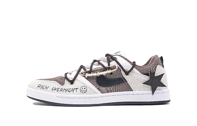 Nike SB Alleyoop Golden Brown Star Anti-Slip Wear-Resistant Low-Top Skateboard Shoes Men's White Umber