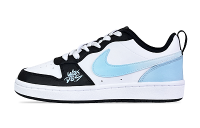 Nike Court Borough Cool Summer Day Low-Top Skateboard Shoes GS Black White Blue
