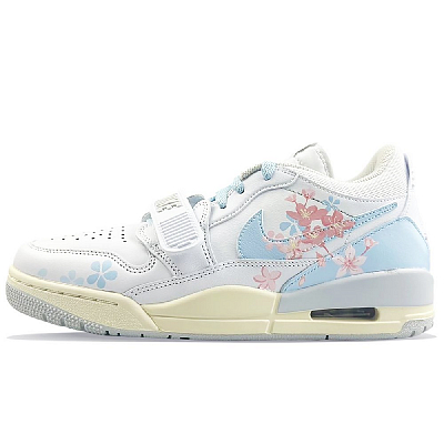 Jordan Legacy 312 Cushioning Wear-Resistant Low-Top Vintage Basketball Shoes Men's White Blue