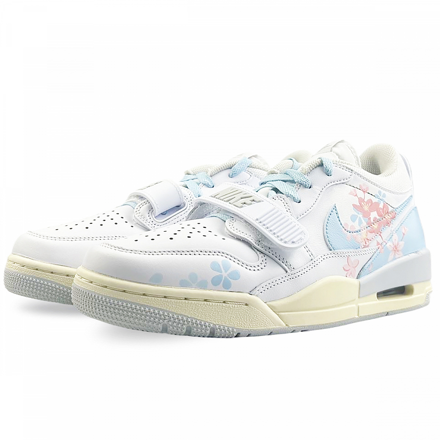 Jordan Legacy 312 Cushioning Wear-Resistant Low-Top Vintage Basketball Shoes Men's White Blue купить в интернет-магазине Yoocart с быстрой доставкой по России.
