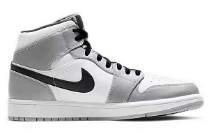 Jordan Air Jordan 1 Anti-Slip Wear-Resistant Mid-Top Vintage Basketball Shoes Men's Gray White 1 2747597