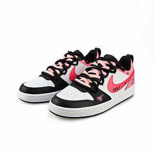 Nike Court Borough Low Slip Resistant, Abrasion Resistant, Lightweight Low top Skateboard Shoes GS Black Pink 2 2748790
