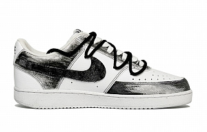 Nike Court Vision 1 Ethereal Shadow Abrasion Resistant Slip Resistant Low Top Skateboard Shoes Men's Black White 1 2748917