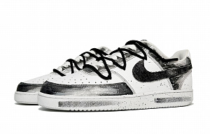 Nike Court Vision 1 Ethereal Shadow Abrasion Resistant Slip Resistant Low top Skateboard Shoes Men's Black White 2 2748918