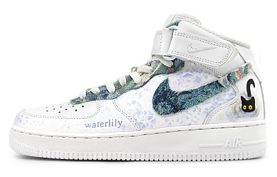 Nike Air Force 1 Mid Top Skateboard Shoes Men's White Purple