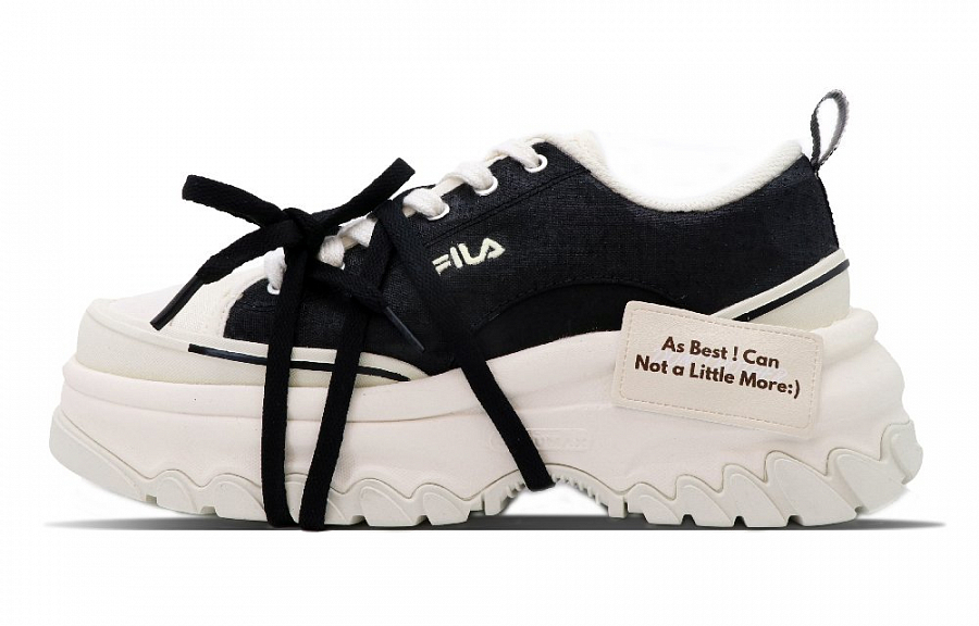 FILA Lava Shock Absorbers Slip Resistant Abrasion Resistant Breathable Low Top Sports Casual Shoes Women's Beige Black купить в интернет-магазине Yoocart с быстрой доставкой по России.
