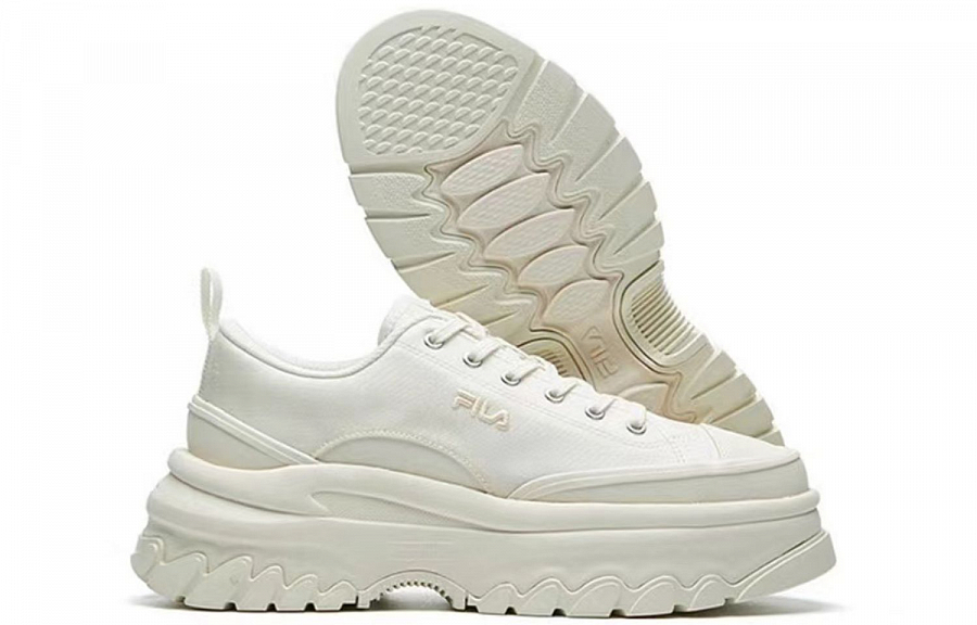 FILA Lava Shock Absorbers Slip Resistant Abrasion Resistant Breathable Low Top Sports Casual Shoes Women's Beige Black купить в интернет-магазине Yoocart с быстрой доставкой по России.